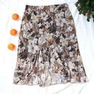 Brown floral skirt